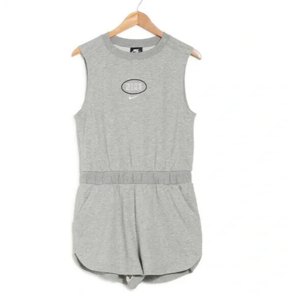 NIKE NEW $65 Nike Sportswear Varsity Romper in Heather Gray 2X - Picture 1 of 8